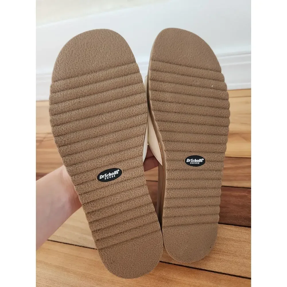 Dr. Scholls White The Original Wooden Slides Shoes - Size 7 NEW